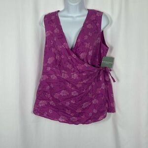 Sonoma sleeveless wrap top NWT L